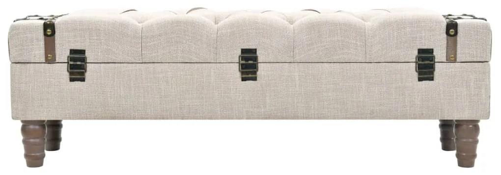 Banco de arrumação madeira maciça e aço 111x34x37 cm