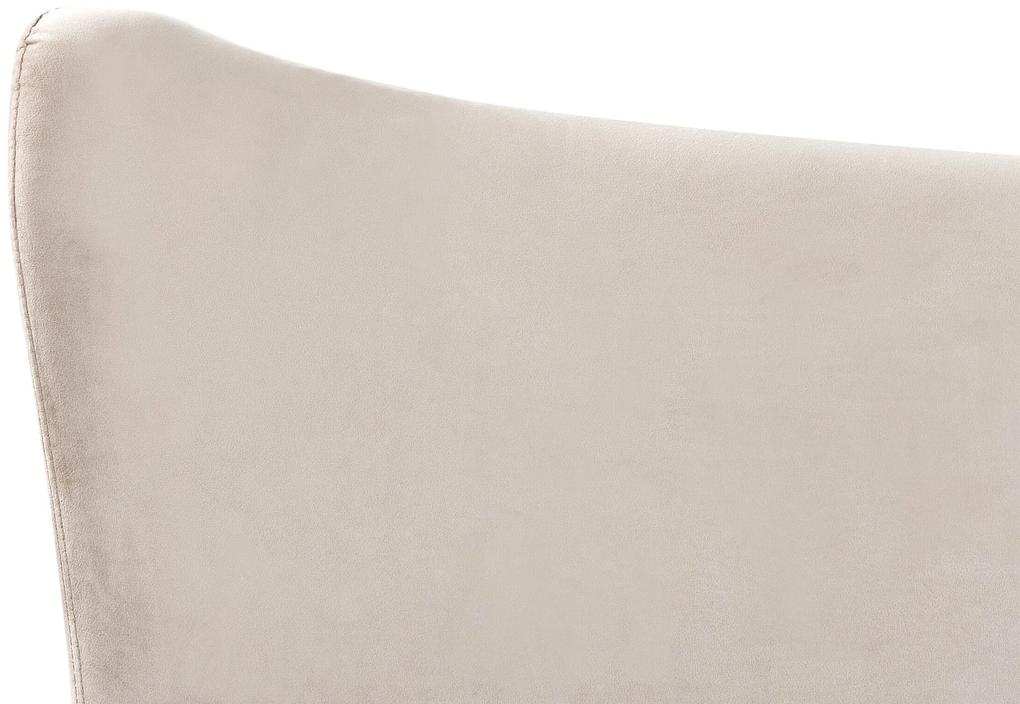 Cama de casal em veludo taupe 140 x 200 cm CHALEIX Beliani