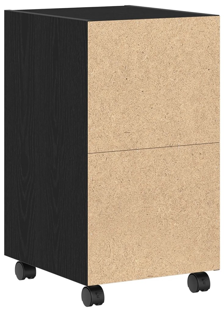 Armário Lateral vidaXL com Rodas em Madeira Pretas 33x38x60 cm em Made