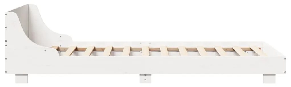 Estrutura de cama com cabeceira 90x190 cm pinho maciço branco