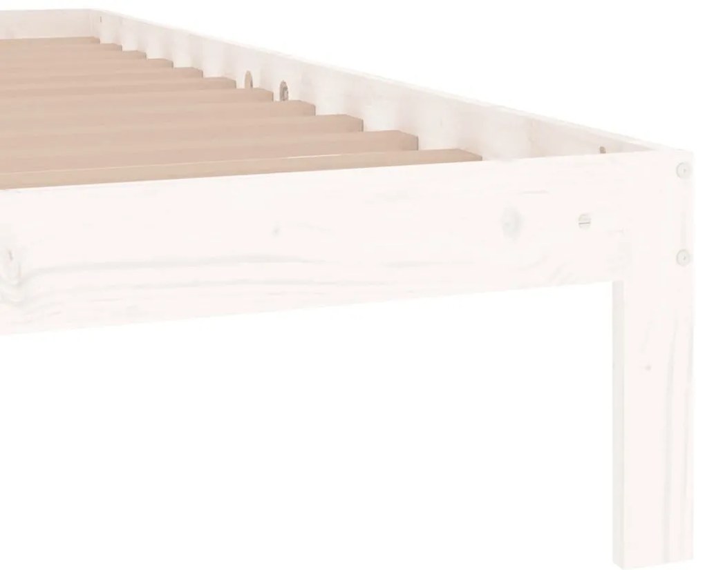 Estrutura cama pequena solteiro 75x190 cm madeira maciça branco
