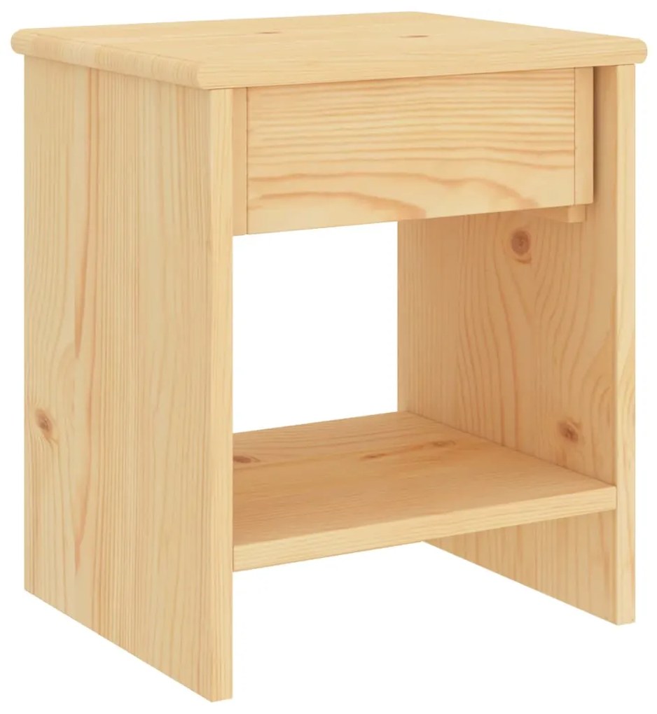 Mesa de cabeceira 35x30x40 cm madeira de pinho maciça clara