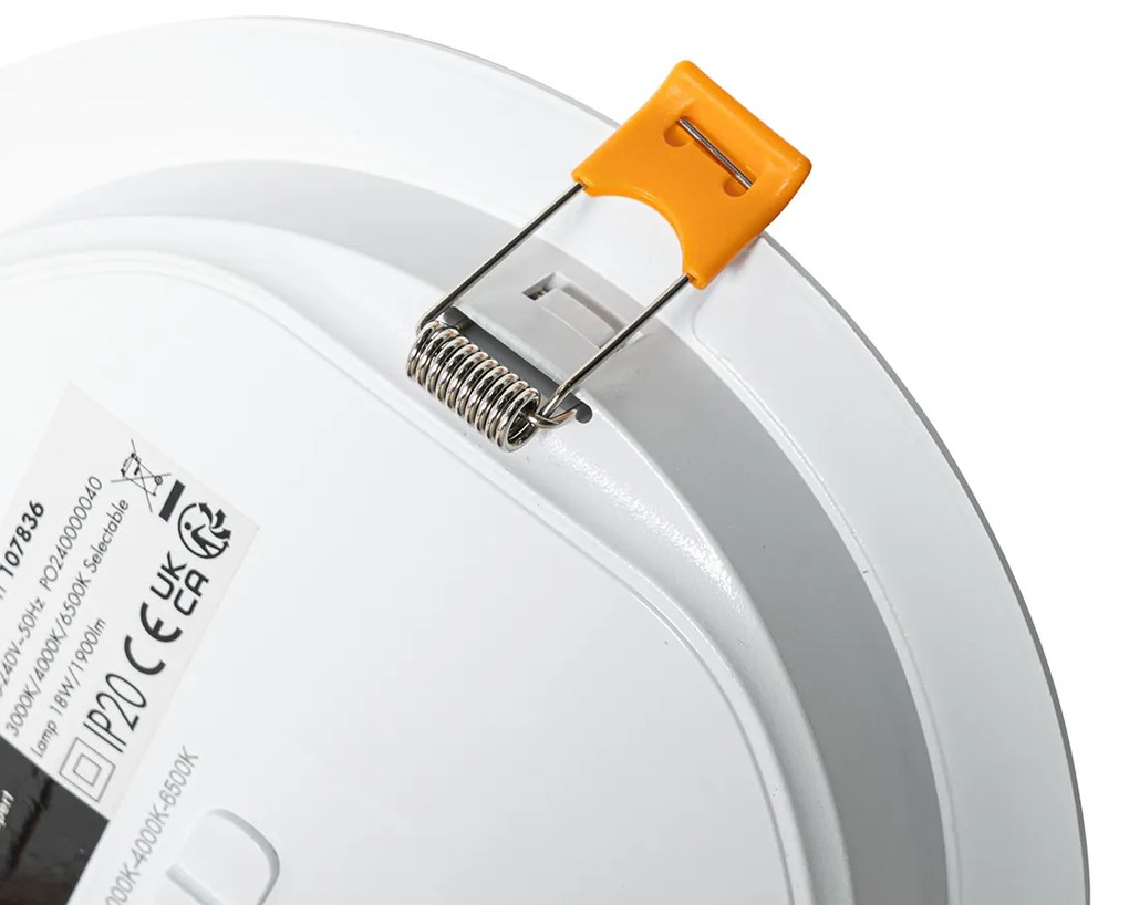 Conjunto de 6 Spots Embutidos Brancos 17cm c/ LED Ajustável Kelvin - Stephanie