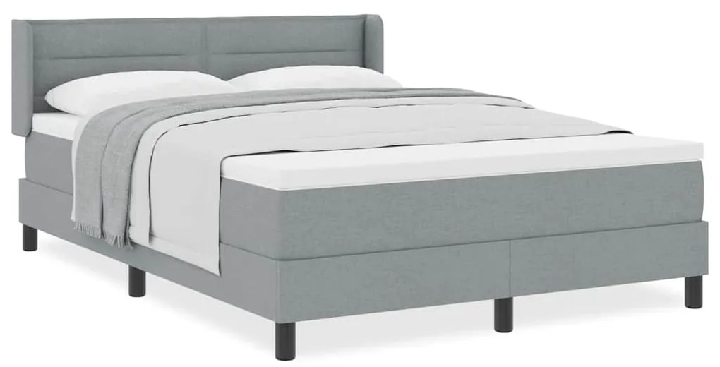 Cama Box com Colchão – Cinza Claro, 160 x 200 cm – Tecido