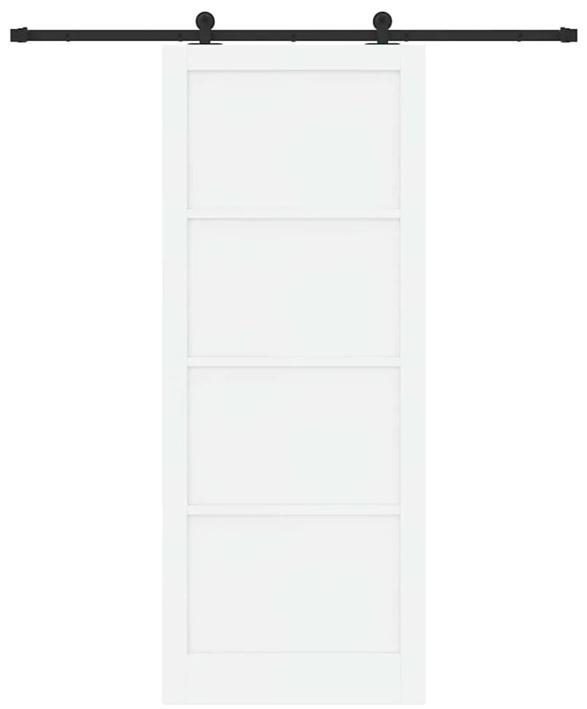 Porta Deslizante com Conjunto de Ferragens Branca 93x232 cm de Madeira
