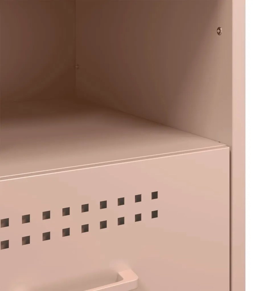 Mesas de cabeceira 2 pcs 36x39x50,5 cm aço rosa