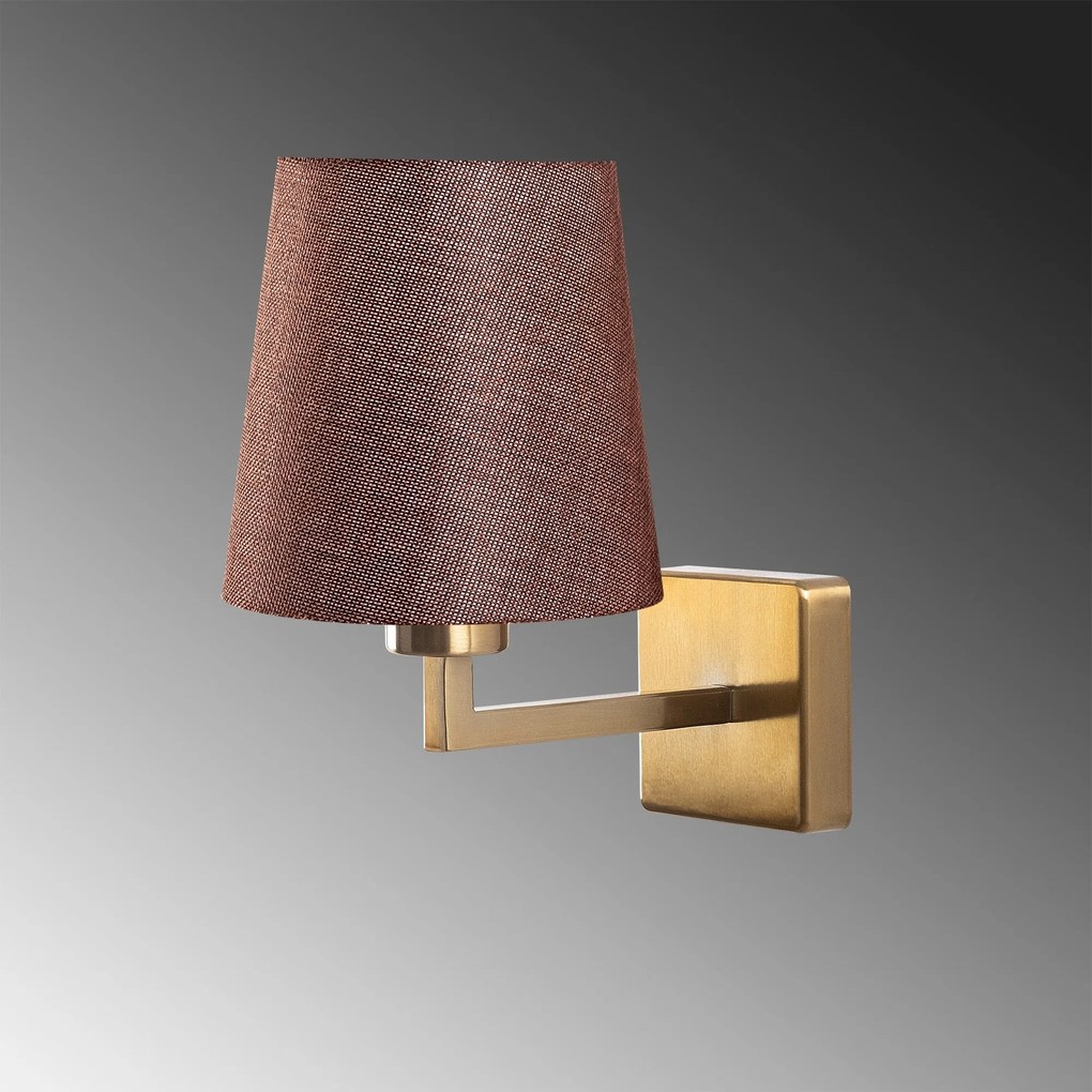 Aplique de Parede Profil – Dourado e Castanho – 18 x 24 cm