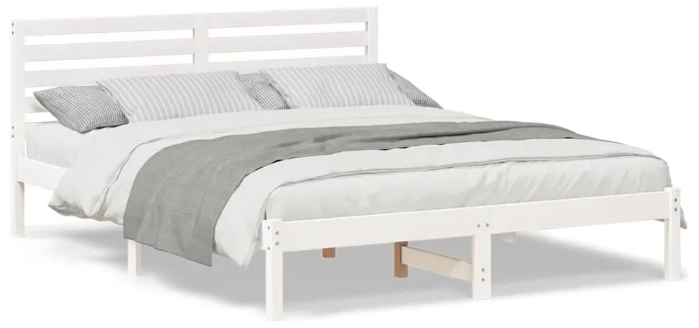 Estrutura da Cama com cabeceira Branco 160 x 200 cm
