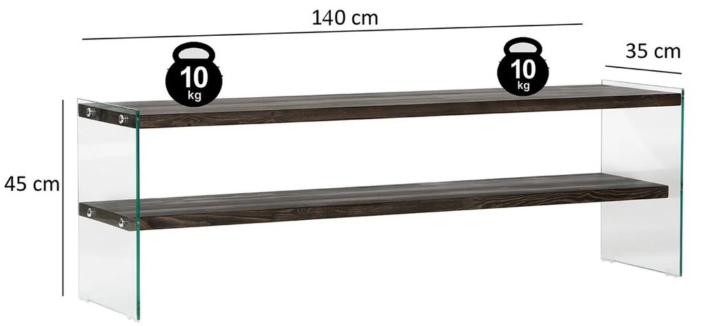 Móvel TV Aqua – Antracite – 140 cm x 45 cm x 35 cm