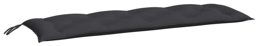 Almofadões banco jardim 2 pcs 150x50x7cm tecido oxford preto