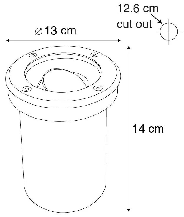 Conjunto de 3 pontos de aterramento ao ar livre em aço ajustável IP65 - Delux Moderno