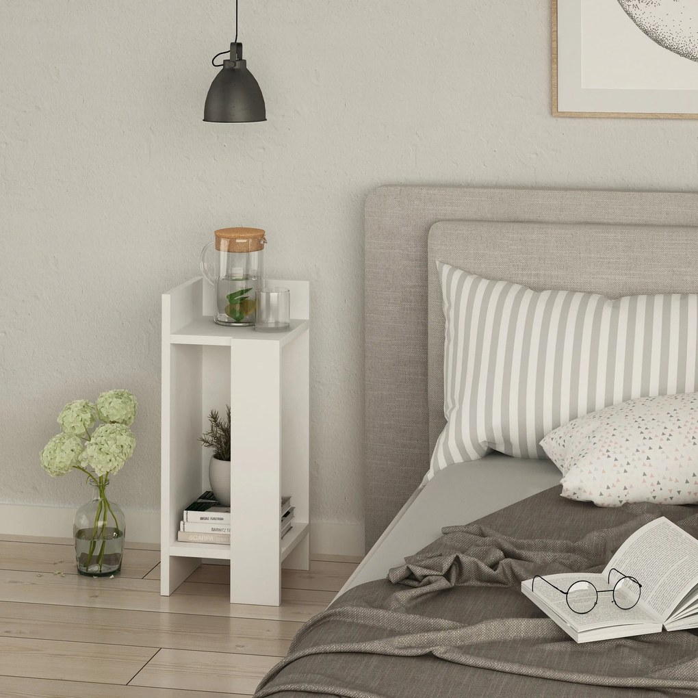Mesa de Cabeceira Elos Left – Branco – 25x60x27 cm