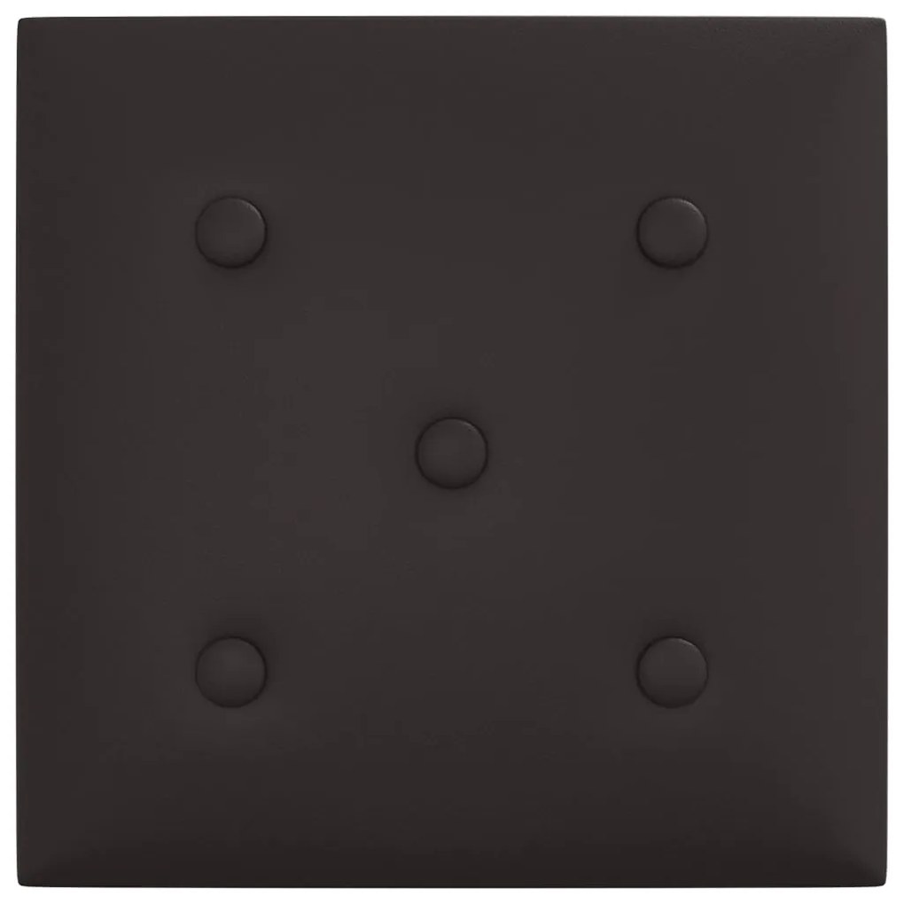 Painel parede 12 pcs 30x30 cm couro artificial 1,08 m² preto
