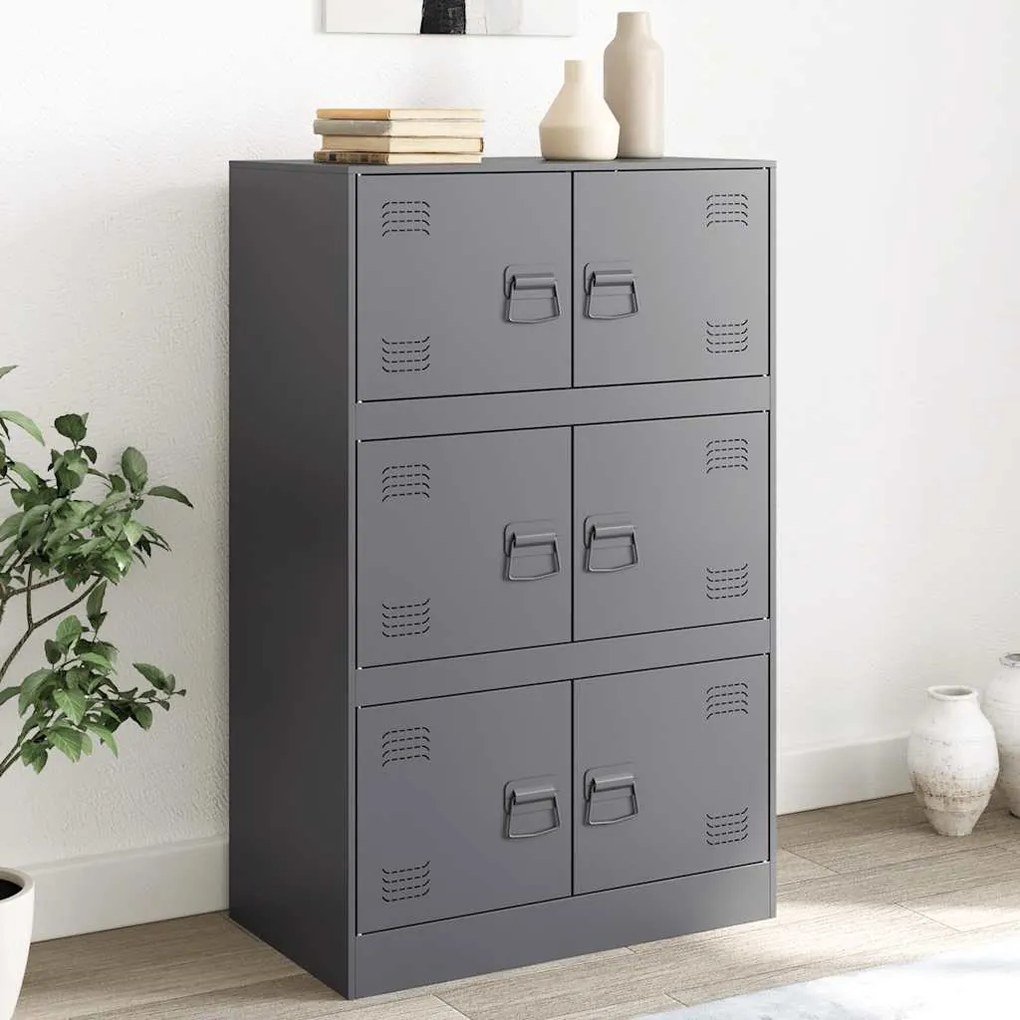 vidaXL Aparador 67x39x107 cm aço antracite