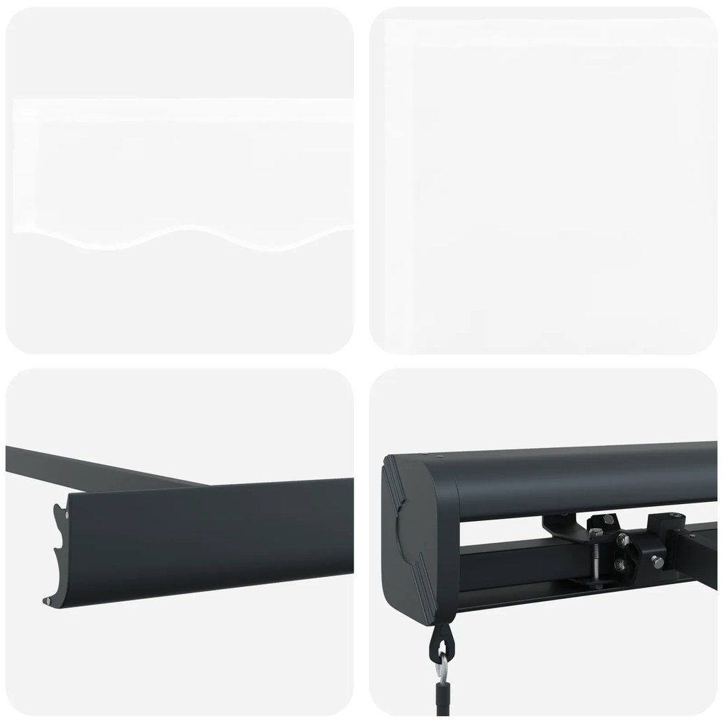 Toldo Retrátil Manual vidaXL Branco 500x300 cm, Tecido de Substituição