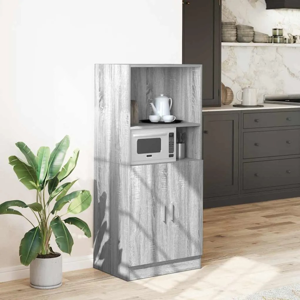 vidaXL Armário cozinha 57x41,5x131,5 cm derivados madeira sonoma cinza