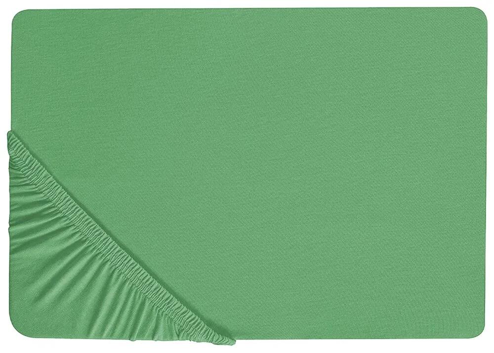 Lençol-capa em algodão verde 90 x 200 cm JANBU Beliani