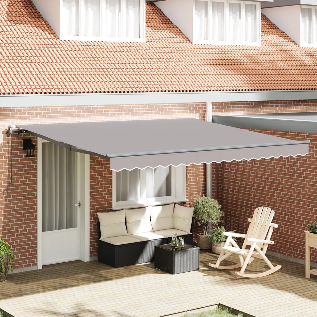 vidaXL Toldo Retrátil Automático Cinza Claro 400x350 cm
