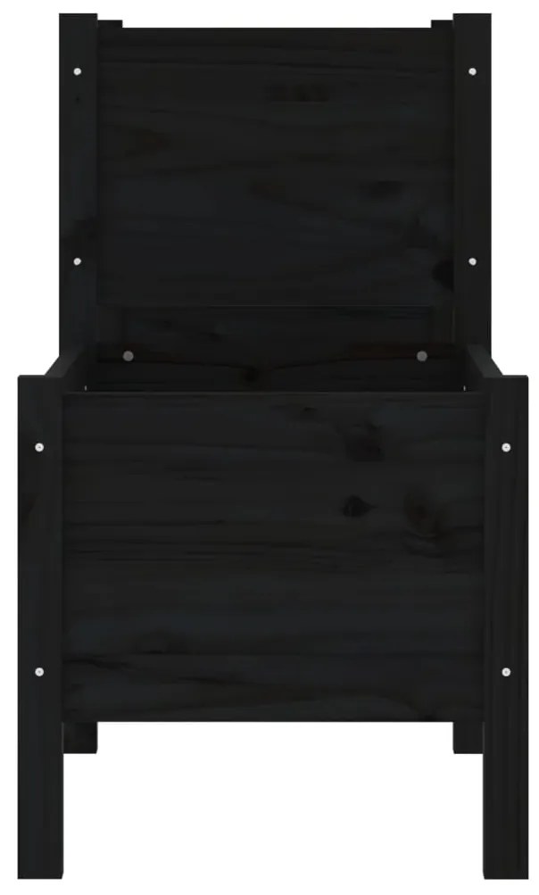 Vaso/floreira 245,5x44x75 cm pinho maciço preto