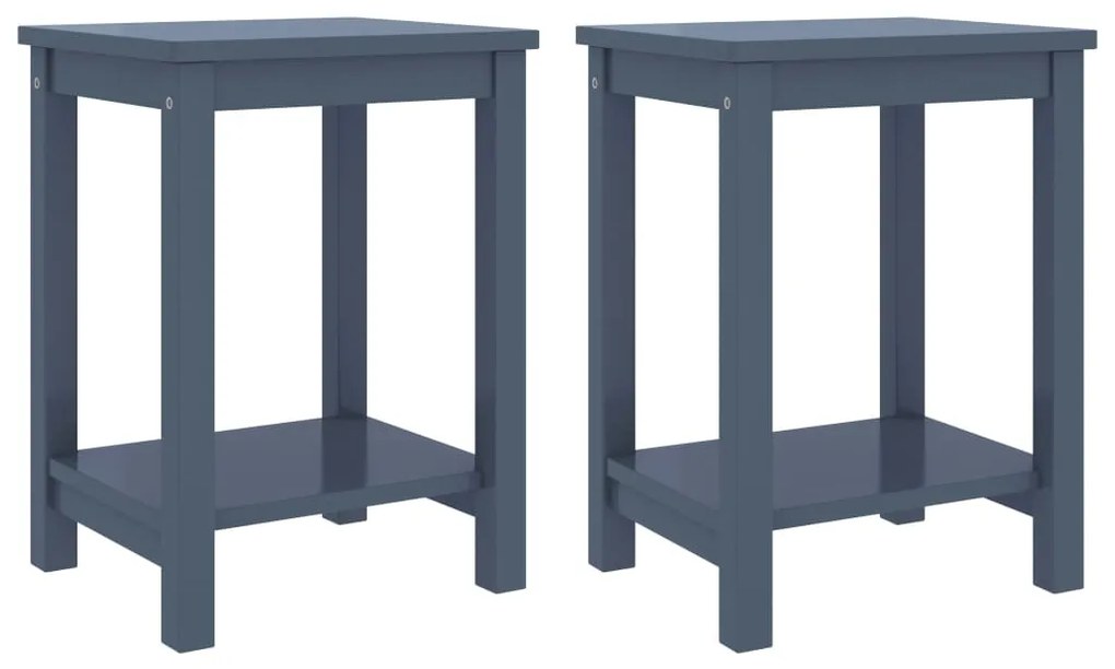 vidaXL Mesas de cabeceira 2 pcs 35x30x47cm pinho maciço cinzento-claro