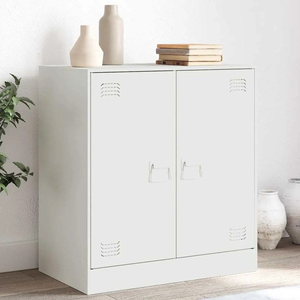 vidaXL Aparador 67x39x73 cm aço branco