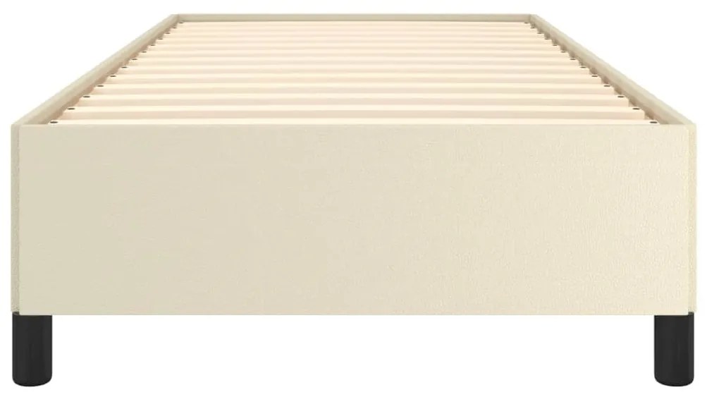 Estrutura de cama 100x200 cm couro artificial cor creme