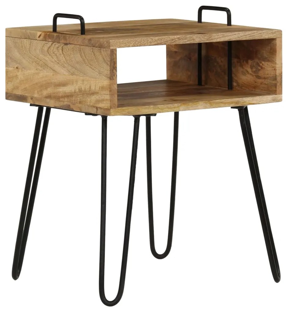 Mesa de cabeceira madeira de mangueira maciça 40x34x47 cm