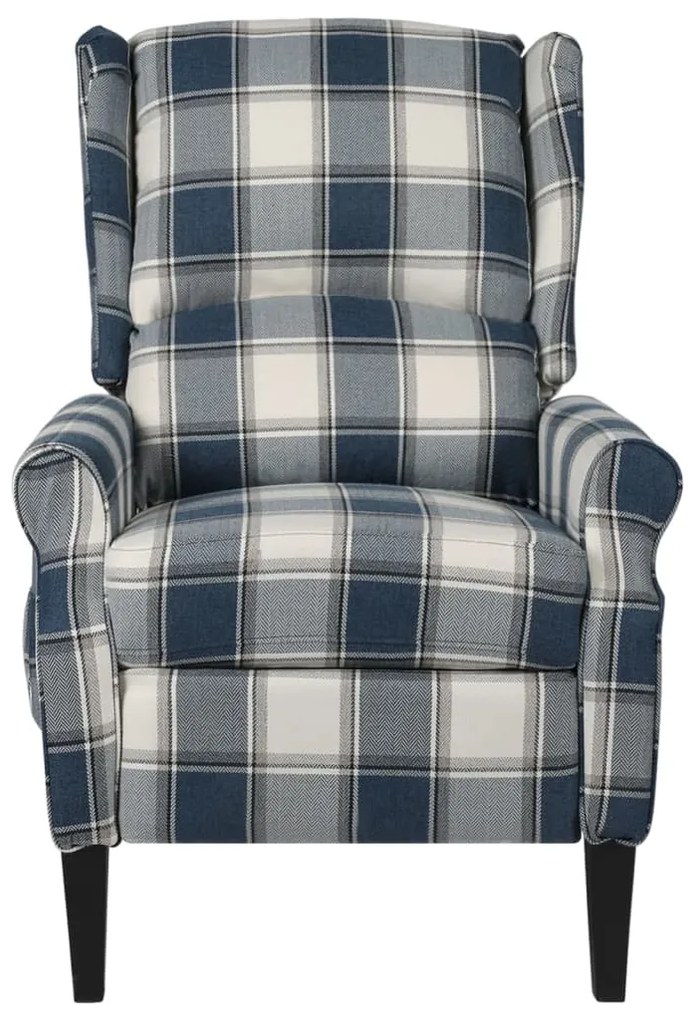 Poltrona de massagens reclinável tecido azul