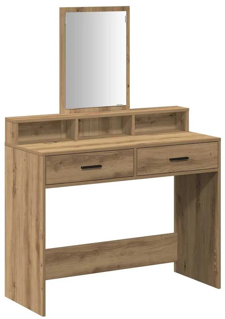 Mesinha de Maquilhagem com Gavetas Carvalho Artisan 100x41x140 cm