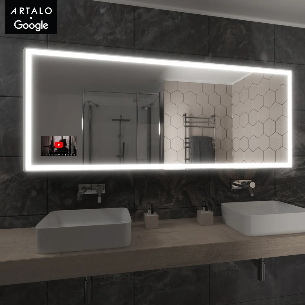 Espelho LED SMART com iluminação M1 premium + SmartScreen with Google TV