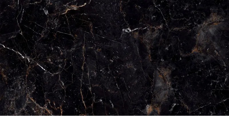 Mexen Champion Gres preto vidrado retificado G1, azulejo de piso e parede 120 x 60 cm, alto brilho - TL202-120-060-00