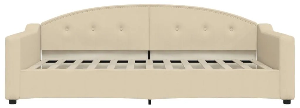 Sofá-cama com colchão 100x200 cm tecido cor creme