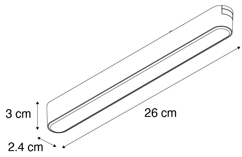 LED Foco de Trilho Moderno Preto Monofásico 10W 3000K - Magnetic Marra Moderno