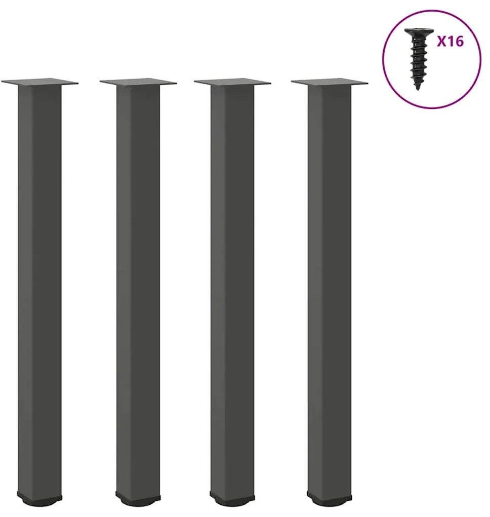 vidaXL Pés para mesa de bar 4 peças antracite 100-102 cm aço