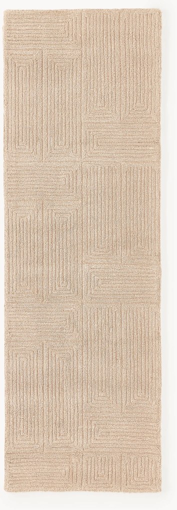 Passadeira em lã artesanal com relevo Alexia