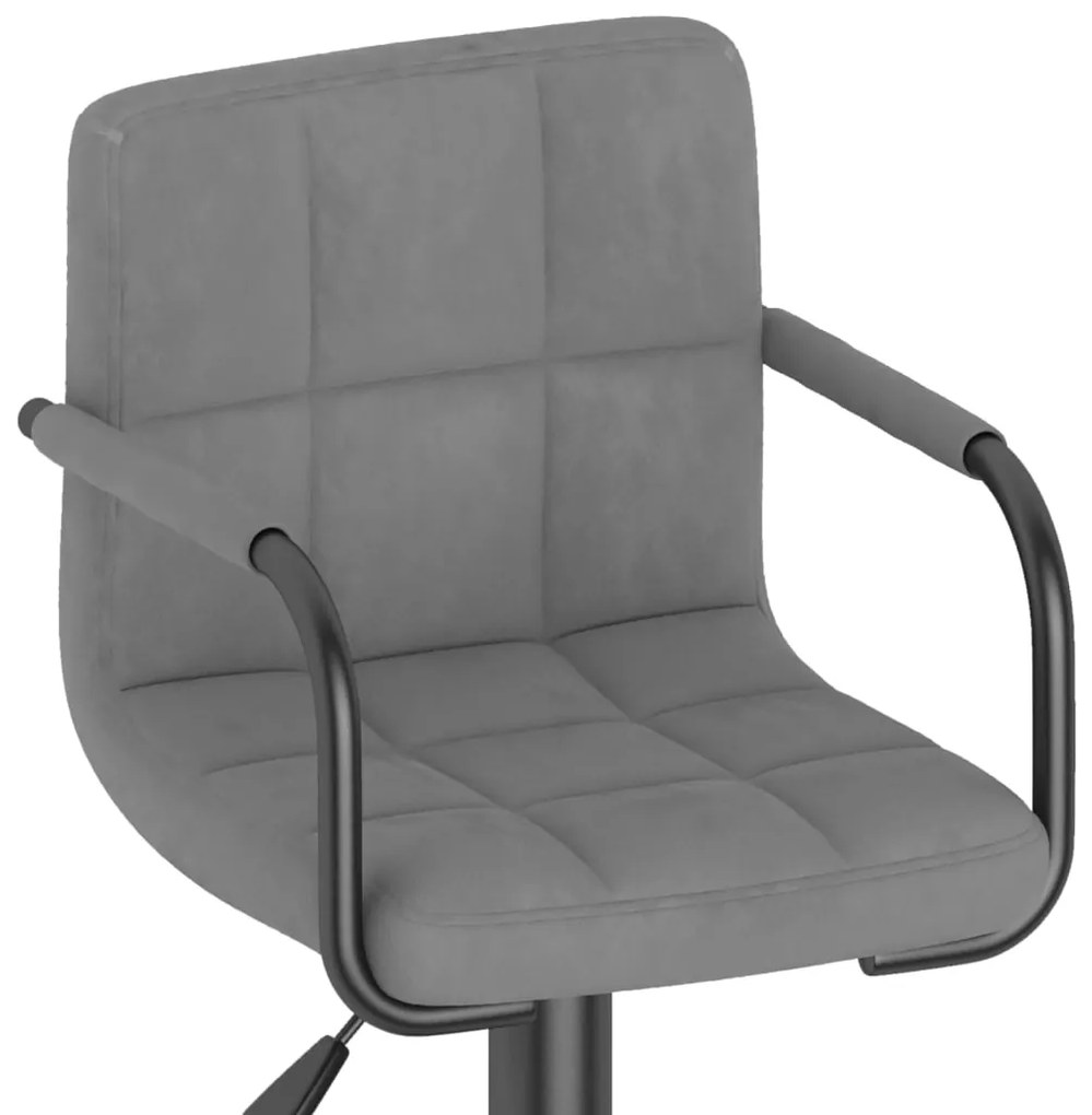 Bancos de bar 2 pcs veludo cinzento-claro