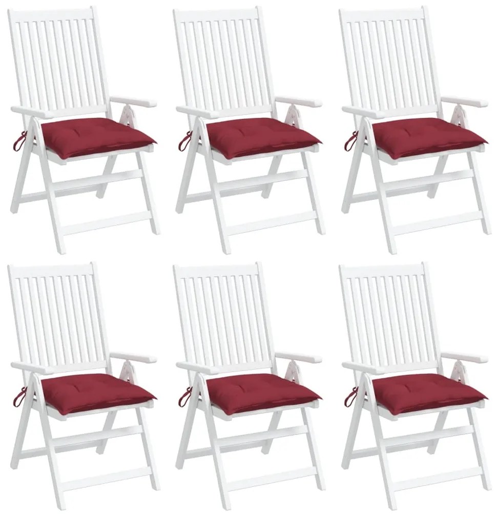 vidaXL Almofadões móveis de paletes 6 pcs tecido oxford vermelho-tinto