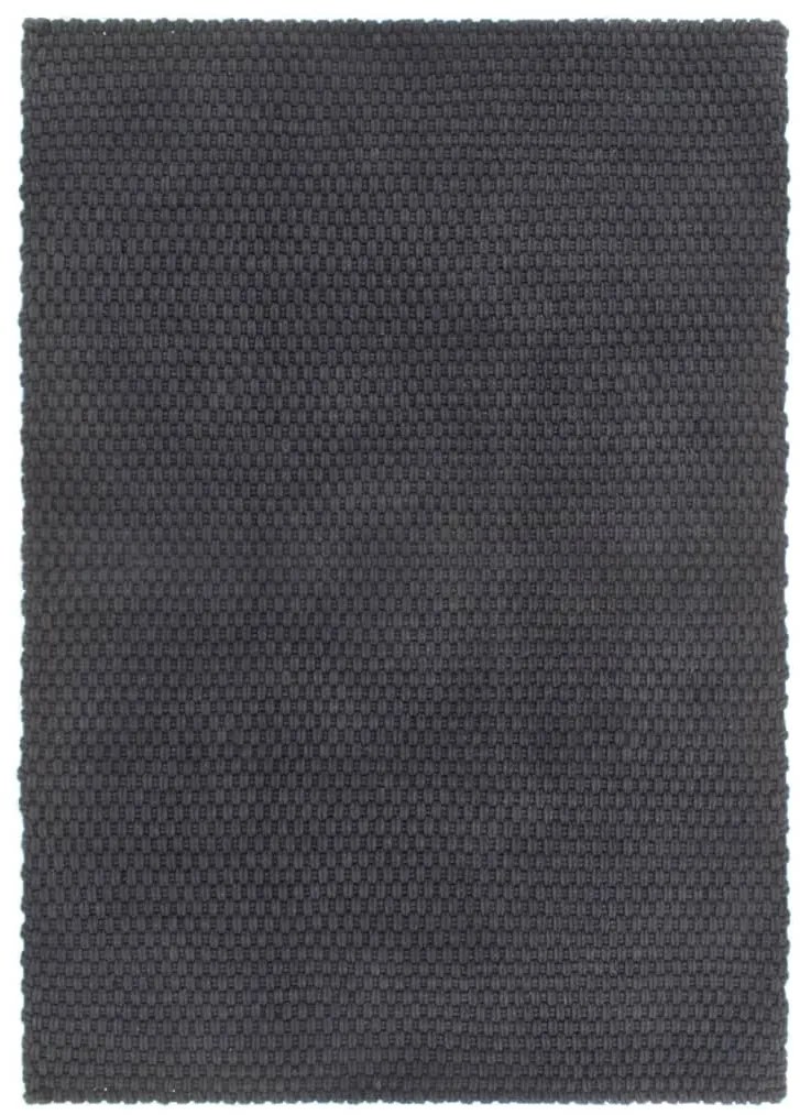 Tapete retangular 160x230 cm algodão antracite