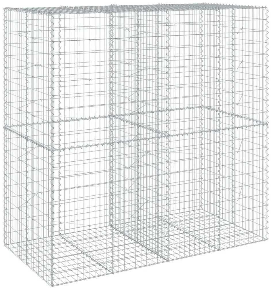 Cesto gabião com cobertura 200x100x200 cm ferro galvanizado
