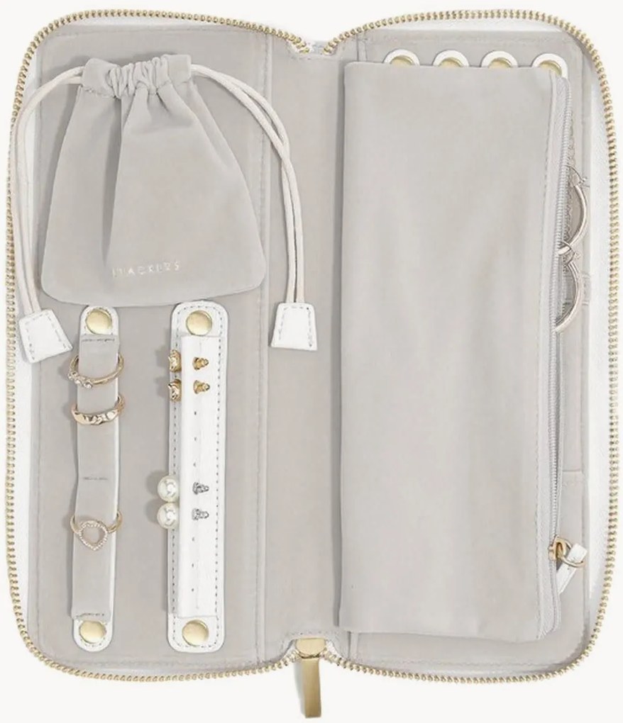 Estojo de viagem para joias Pebble White