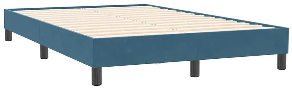 Box Cama de primavera sem Colchão Azul Escuro 120x210 cm Veludo