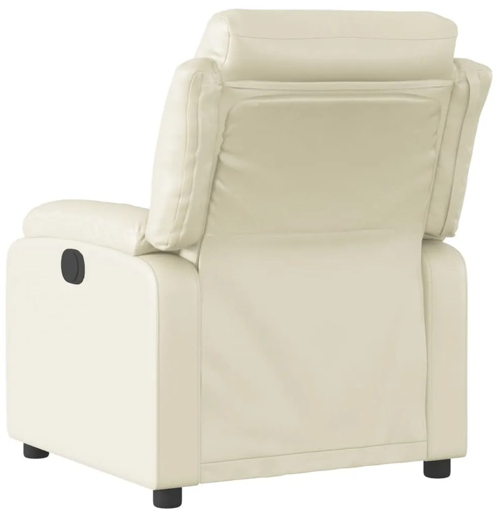 Poltrona reclinável couro artificial cor creme