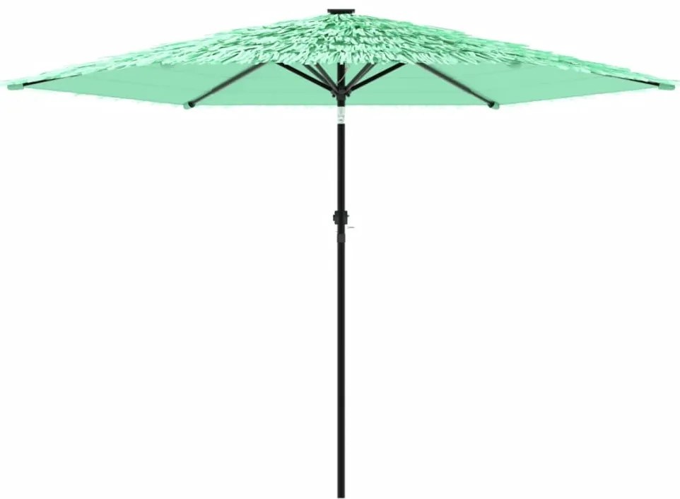 Guarda-sol de jardim com poste de aço 288x288x225 cm verde