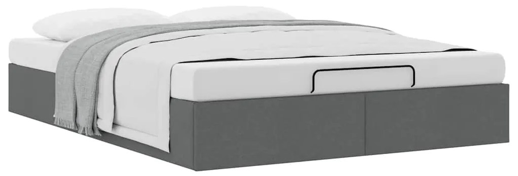 Estrutura de cama otomana sem colchão 140x190cm cinzento-escuro