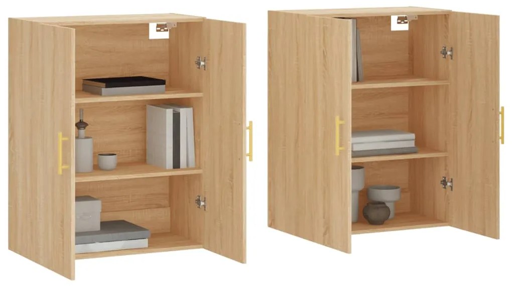Armários de parede 2 pcs 69,5x34x90 cm carvalho sonoma