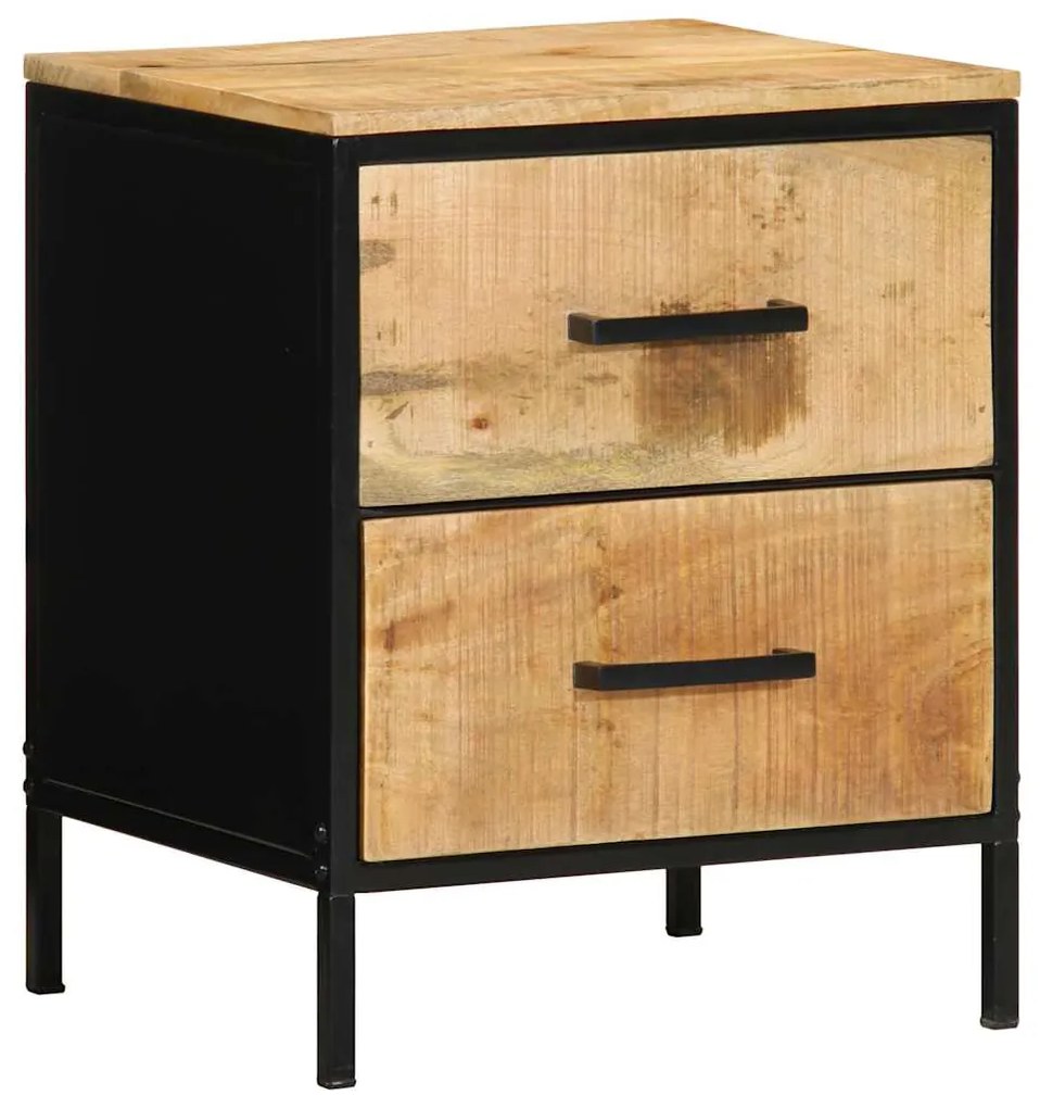 vidaXL Armário de Cabeceira com gaveta Marrom e Preto 40 x 35 x 50 cm