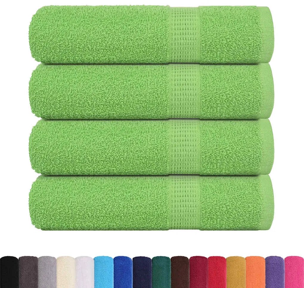 Toalhas banho 4 pcs 100x150 cm 360 gsm 100% algodão verde maça