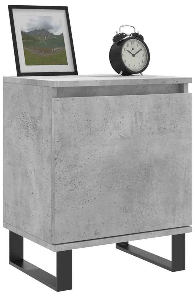 Mesa de cabeceira 40x30x50cm derivados madeira cinzento cimento