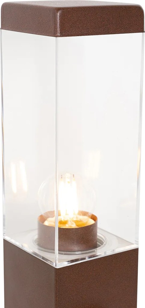 Candeeiro de exterior castanho ferrugem 45 cm com tomada IP44 - Malios