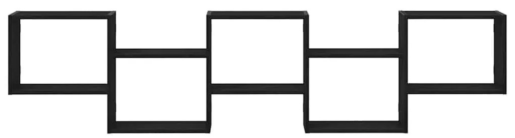 Estante parede cúbica 5 compartimentos derivados madeira preto